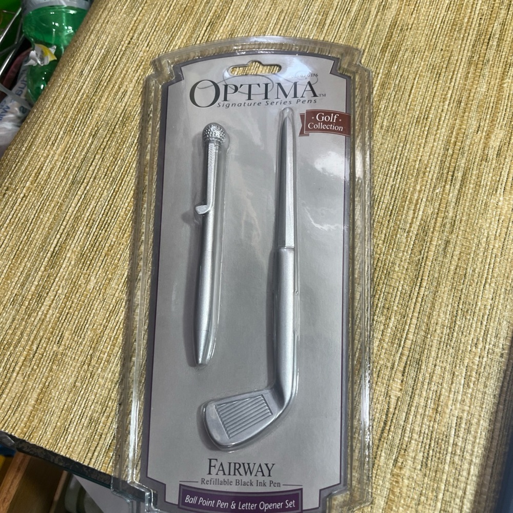 Vintage 1998 Fairway Silver Pen and Letter Opener Set by Optima